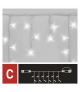 Oświetlenie łączone Profi - sople 50 LED 3m zimna biel, biały przewód, IP44 EMOS Lighting D2CC02