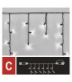 Oświetlenie łączone Profi - sople 50 LED 3m zimna biel, czarny przewód, IP44 EMOS Lighting D2CC01