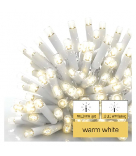 Oświetlenie łączone Profi - sople 50 LED 3m ciepła biel, biały błyszcz. przew. IP44 EMOS D2CW04