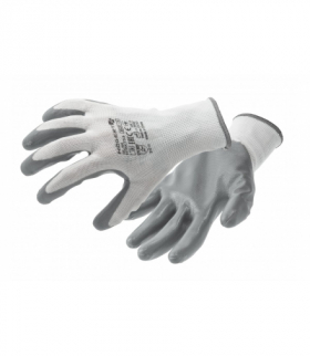 GLAN rękawice ochronne powlekane nitrylem białe/j.szare (12 par/op.) 10 Hogert HT5K755-10