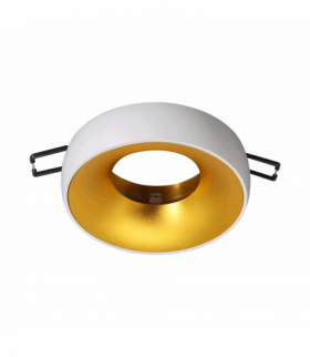 DORADO R, Oprawa, oczko sufitowe, ramka dekoracyjna do źródła światła, GU10, okrągła, biało-złota Orno AD-OD-6520/W-C