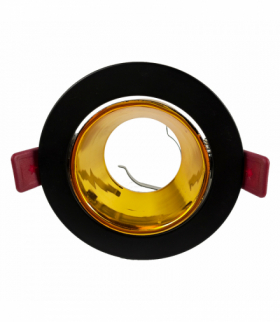 FONDI RC Oprawa, oczko sufitowe, ramka dekoracyjna do źródła światła, MR16/GU10 max. 50W, okrągła, stała, aluminiowa, czarno-złota Orno AD-OD-6522/B-C