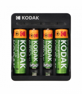 Ładowarka USB charger, 2xAA i 2xAAA + 2 szt. akumulatorków AA 700mAh i 2 szt. Akumulatorków AAA 350mAh Kodak 30424289