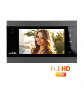 Kolorowy wideo monitor 7 z darmową aplikacją, zarządzanie komunikacją wew. i zew. funkcja nagrywania filmów i obrazów, brama, Full HD Orno VDP-61FHDPMV