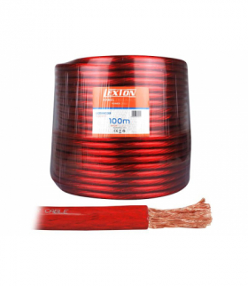 Kabel zasilający LEXTON 0GA 15mm CCA czerwony 100m. CAR AUDIO LEXTON LXZ100CZER