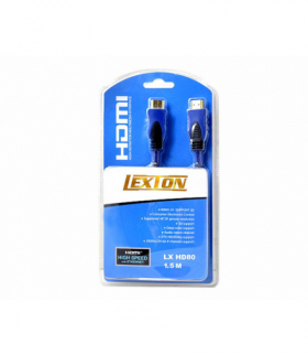 Kabel HDMI-HDMI 1,5m niebieski v1.4. LEXTON LXHD80