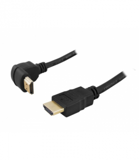 Kabel HDMI wtyk kątowy - wtyk prosty, 1,5m, Cu HQ. LEXTON LXHD59