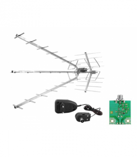 Antena DVB-T AP-TRIA-UNI COMBO VHF/UHF MUX-8 polaryzacja pionowa(V) lub pozioma(H) aktywna. LXDVBT43