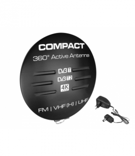 Antena DVB-T Compact z zasilaczem czarna LX0786C