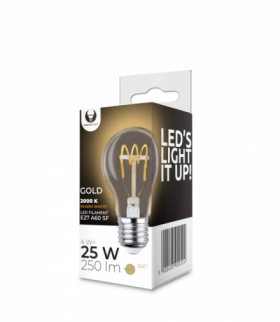 Żarówka LED Filament E27 A60 4W 230V 2000K 250lm SF złota Forever Light RTV0100007