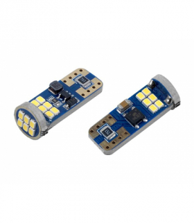 Amio żarówki LED Canbus 18 x SMD, T10e, W5W, White, 12V / 24V. LX01292