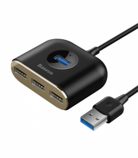 Baseus adapter HUB Square USB 3.0 do 4x USB czarny TFO BRA010741