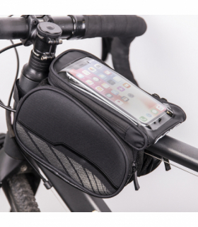 Wodoodporna torba rowerowa z odpinanym pokrowcem na telefon czarna TFO OEM100512
