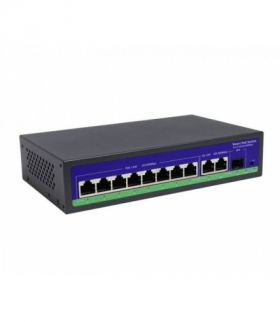 Switch 8x PoE 10/100 Mbps 802.3af/at + 2x Uplink 100/1000 Mbps + 1x SFP, 120W, tryb Extend (250m) LXPOE/8/SFP