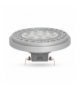 Żarówka LED AR111-LED, 12W, barwa światła neutralna biała, obudowa w kolorze srebrnym, klosz ryflowany, kąt rozsyłu światła 30°