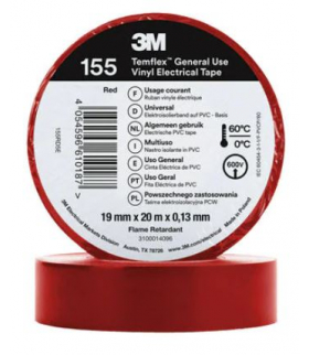 Winylowa taśma elektroizolacyjna 3M™ Temflex™ 155, czerwona, 19 MM x 20 M 7100184741