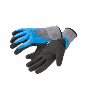 FILS rękawice powlekane 3/4 nitrylem piankowym niebieskie/szare/czarne 9 Hogert HT5K764-9