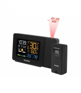 Stacja pogodowa iMETEO P1 bezprzewodowa z projekcją zegara i temperatury, budzik, pomiar wilgotności, alarm mrozu. LXSTP10