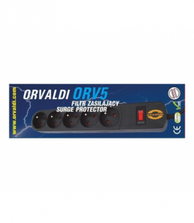 Orvaldi ORV5 3m Listwa zasilająca przeciwprzepięciowa 210J, 5 gniazd ORVALDI AP5-3M