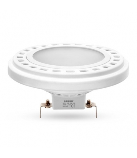 Żarówka AR111-LED, 12W, barwa światła neutralna biała, obudowa w kolorze białym, klosz mleczny, kąt rozsyłu światła 120°
