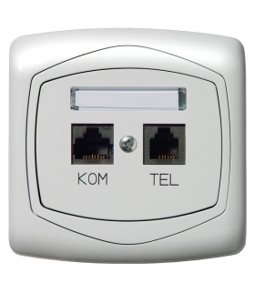 TON GPKT-C/F/00 Gniazdo komputerowo-telefoniczne RJ 45 kat. 5e, (8-stykowe) + RJ 11 (4-stykowe), BIAŁY
