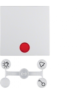Klawisz z 5 dołączonymi soczewkami do łączników 1-klawiszowych biały mat