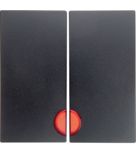 Klawisze z czerwoną soczewką, do łączników 2-klawiszowych antracyt mat