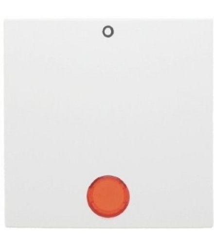 Klawisz z czerwoną soczewką i nadrukiem "0", do łączników 2- i 3-biegunowych biały