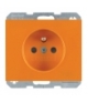 K.1 Gniazdo z uziemieniem i LED kontrolną z podwyższoną ochroną styków, pomarańczowy, połysk Berker 6765097014
