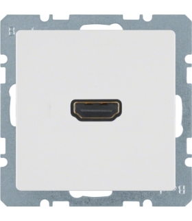 Q.x Gniazdo HDMI z przyłączem 90°, biały, aksamit Berker 3315436089