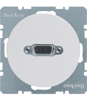R.1/R.3 Gniazdo VGA, zaciski śrubowe, biały, połysk Berker 3315412089