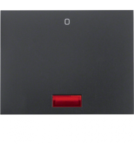 K.1 Klawisz z czerwoną soczewką z nadrukiem "0" do łącznika 1-klawiszowego, antracyt mat, lakierowany Berker 14177106