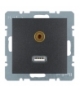 B.x Gniazdo USB/3,5mm audio, antracyt, mat Berker 3315391606