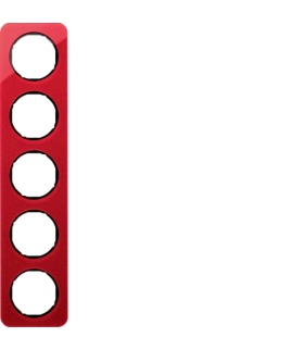 R.1 Ramka 5-krotna, akryl czerwony przezroczysty/czarny Berker 10152344