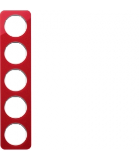R.1 Ramka 5-krotna, akryl czerwony przezroczysty/biały Berker 10152349