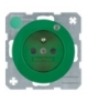 R.1/R.3 Gniazdo z uziemieniem i diodą kontrolną LED, zielony, połysk Berker 6765092003
