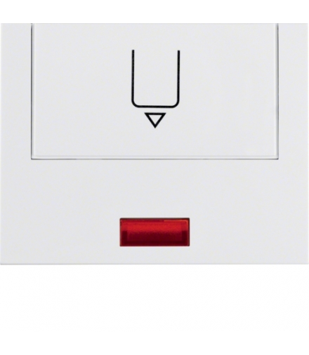 K.1 Nasadka z nadrukiem i czerwoną soczewką do łącznika na kartę hotelową, biały Berker 16417109