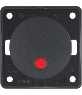 Integro Flow Łącznik klawiszowy kontrolny z czerwoną soczewką, 2-biegunowy, antracyt, mat Berker 937522505