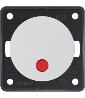 Integro Flow Łącznik klawiszowy kontrolny z czerwoną soczewką, 2-biegunowy, biały, połysk Berker 937522509