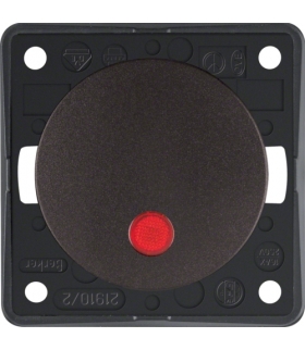 Integro Flow Łącznik klawiszowy kontrolny z czerwoną soczewką, 2-biegunowy, brązowy, mat Berker 937522501