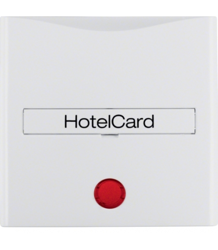B.x/S.1 Nasadka z nadrukiem i czerwoną soczewką do łącznika na kartę hotelową, biały, połysk Berker 16408989