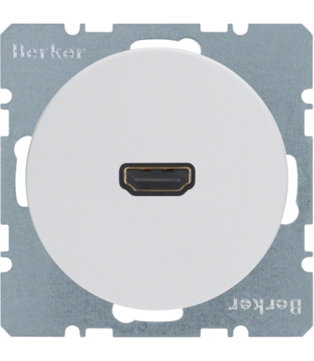 R.1/R.3 Gniazdo HDMI z przyłączem 90° biały, połysk Berker 3315432089