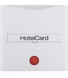 S.1/B.3/B.7 Nasadka z nadrukiem i czerwoną soczewką do łącznika na kartę hotelową, biały Berker 16401909
