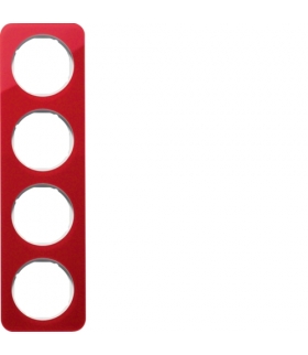 R.1 Ramka 4-krotna, akryl czerwony przezroczysty/biały Berker 10142349
