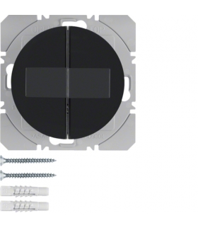 R.1/R.3 KNX RF Przycisk radiowy 2-kr płaski z baterią słoneczną Berker.Net, czarny, połysk Berker 85656131