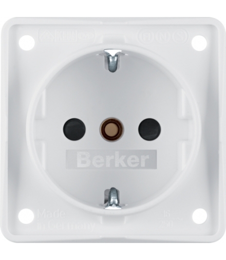 Integro Flow Gniazdo SCHUKO z podwyższoną ochroną styków, biały, mat Berker 941952502