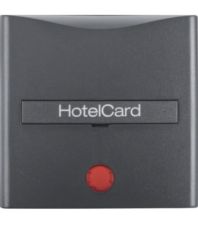 B.x Nasadka z nadrukiem i czerwoną soczewką do łącznika na kartę hotelową, antracyt, mat Berker 16401606