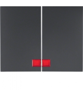 K.1 Klawisze z czerwoną soczewką do łącznika 2-klawiszowego, antracyt mat, lakierowany Berker 14377006
