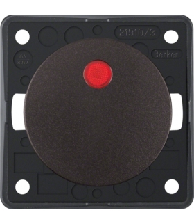 Integro Flow Łącznik klawiszowy przyciskowy podświetlany z czerwoną soczewką, brązowy, mat Berker 937722501