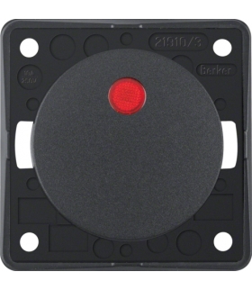 Integro Flow Łącznik klawiszowy przyciskowy podświetlany z czerwoną soczewką, antracyt, mat Berker 937722505